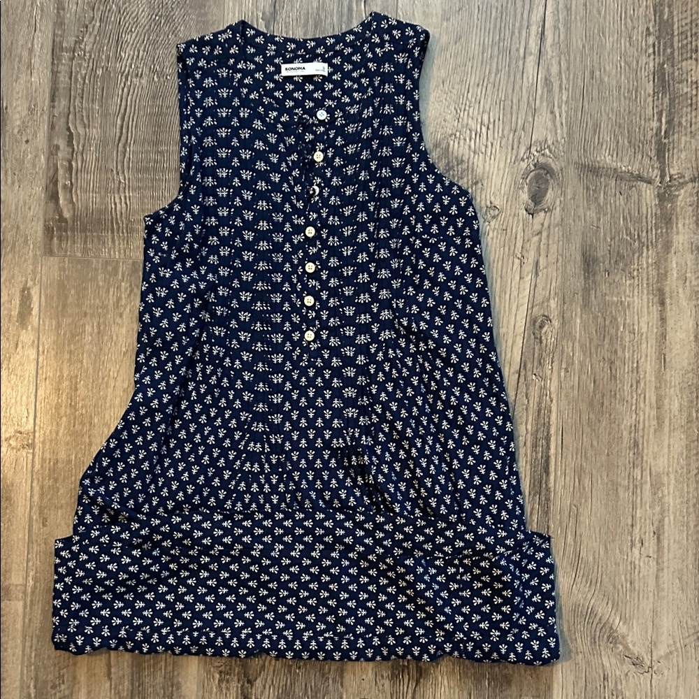 Women’s Sonoma Navy and White Patterned dress